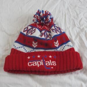 Reebok Washington Capitals Retro Pom Knit Hat Beanie Winter Hat